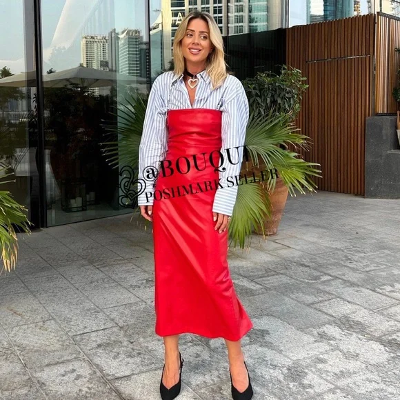 red leather dress zara Merlot Asymmetrical Low-Cut  ZONA20 ZW COLLECTION LIMITED EDITION 100% LEATHER TROUSERS ZARA FAUX LEATHER RED DRESSWorn